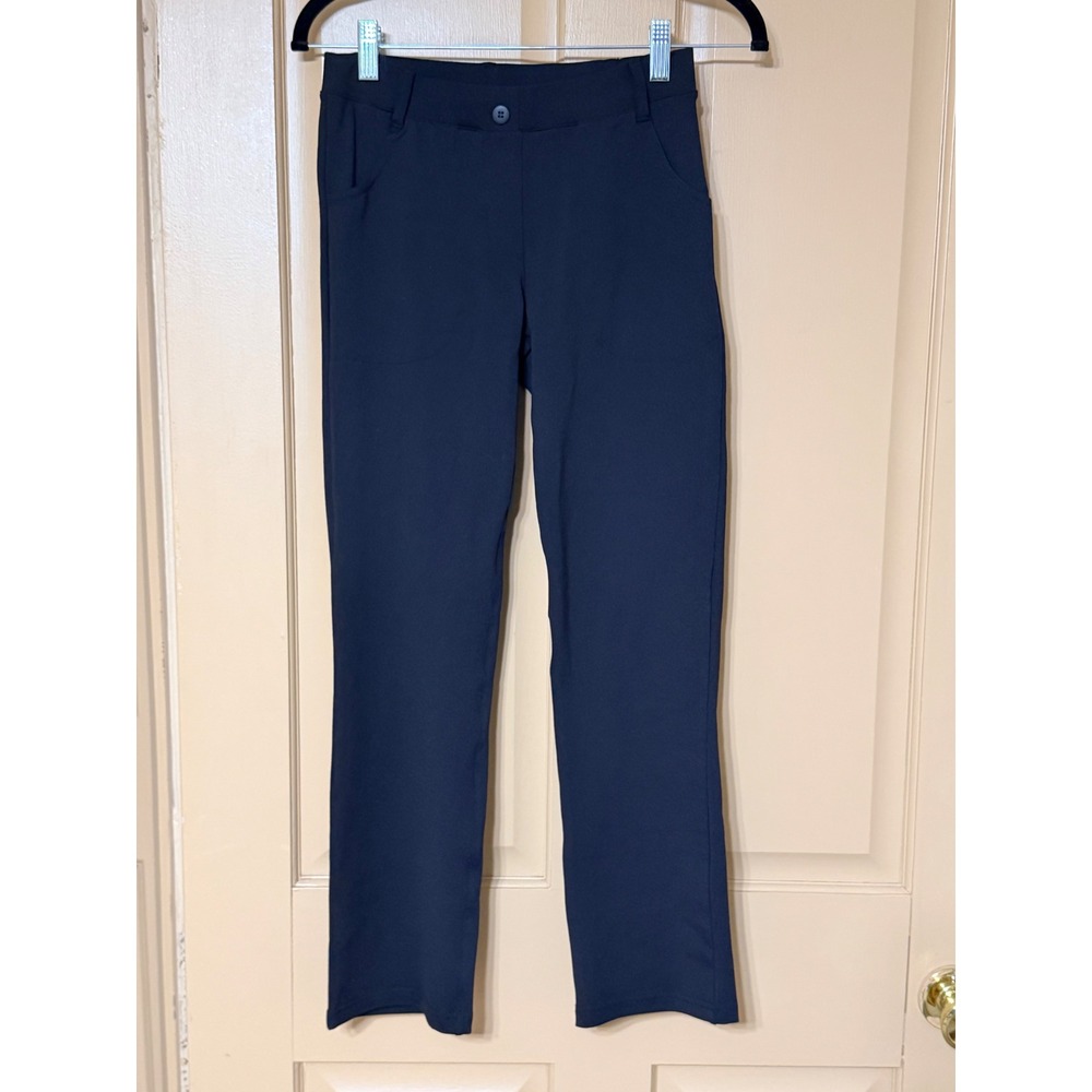 Yogipace Womens Belt Loop Straight Leg Yoga Dress Pants Black XS NWT